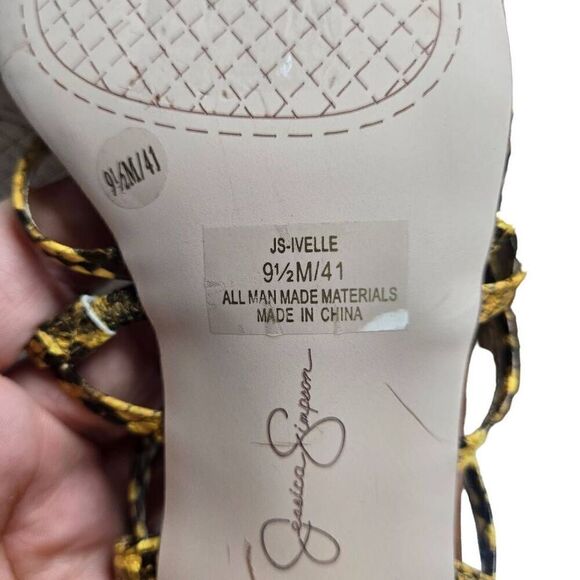 Jessica Simpson Ivelle Block Heeled Strappy Sandal Yellow Size 9.5 - Picture 9 of 10